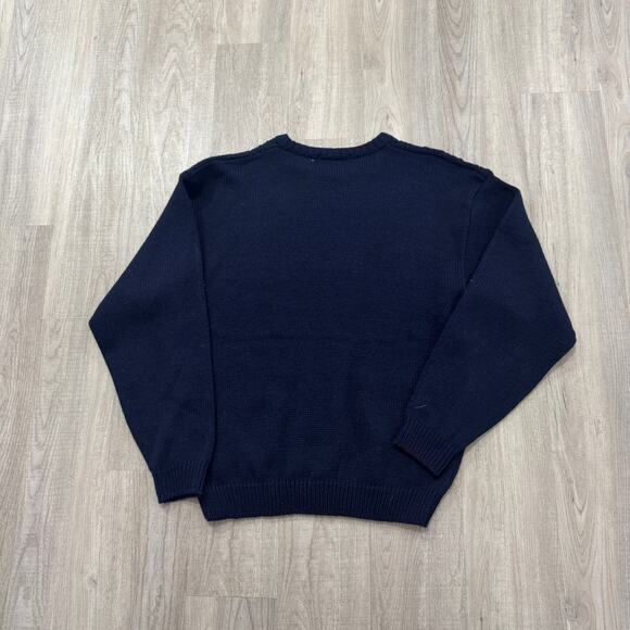 Vintage Bobbio Sweater Men's Extra Large XL Blue Knit Fisherman Chunky 90s Wool - Picture 5 of 6